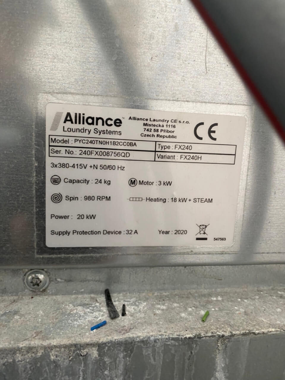 Primus FX240 - Typenschild