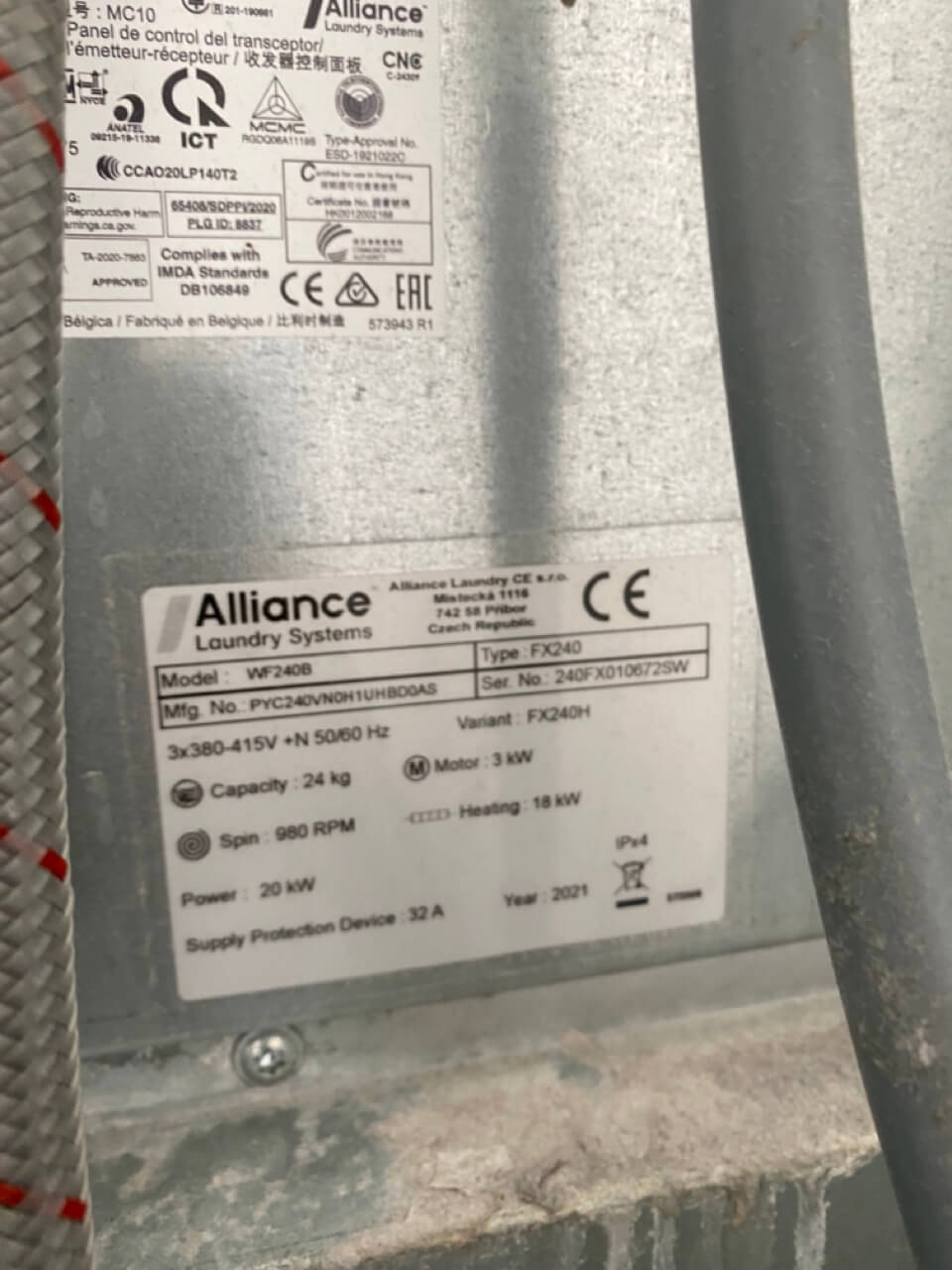 Primus FX240 - Typenschild