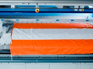 Aramid-Wachstuch mit Silikonsperrschicht - ORANGE