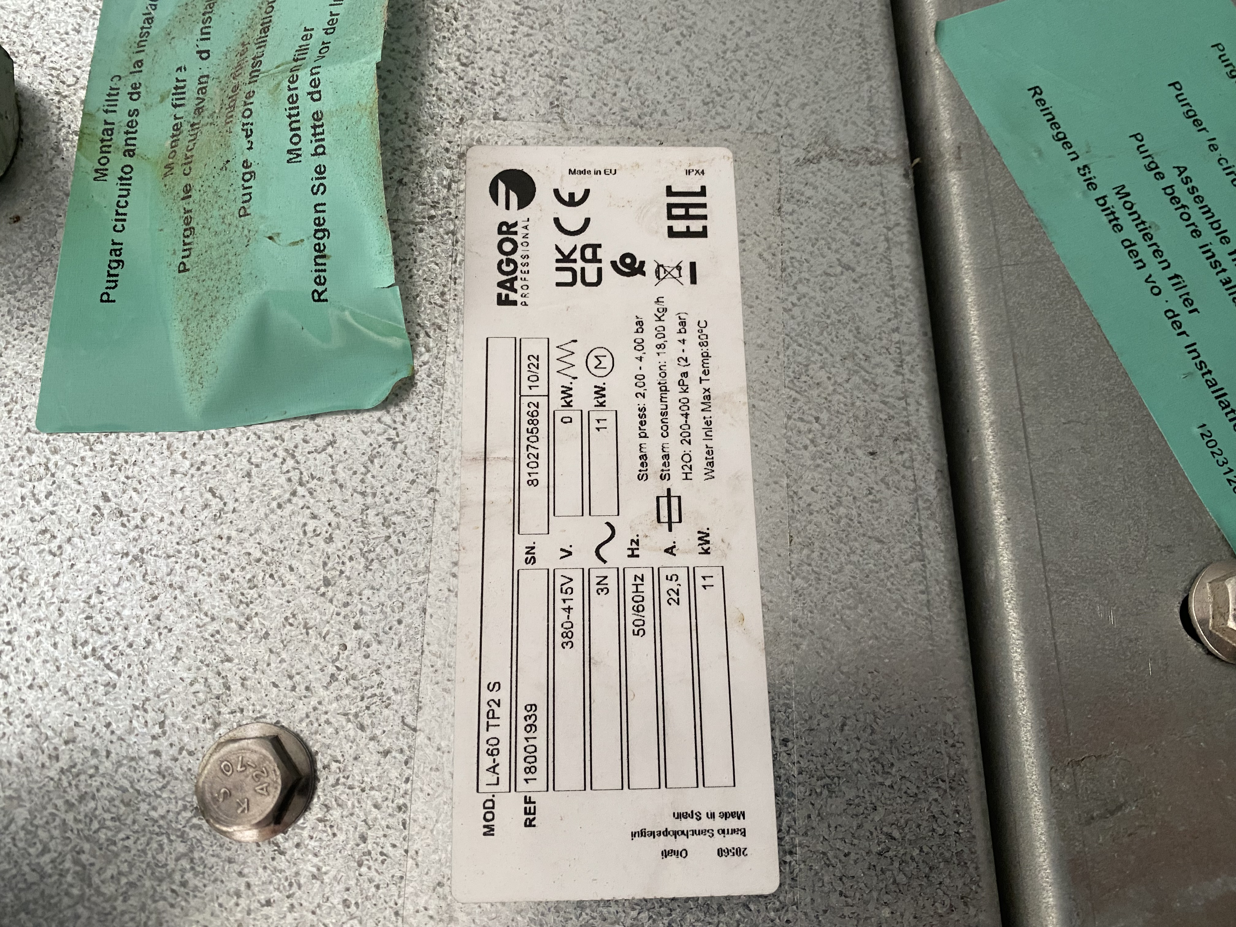 Fagor LA-60 TP2 S Industriewaschmaschine, 67 kg, dampfbeheizt, Touch Plus, Baujahr 2022, gebraucht